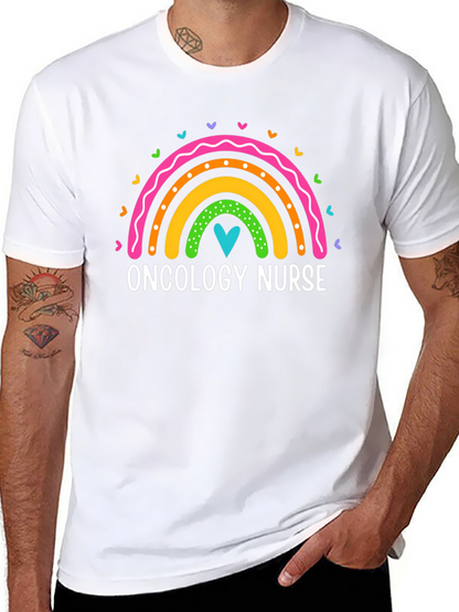 Oncology Nurse Rainbow Heart T-Shirt