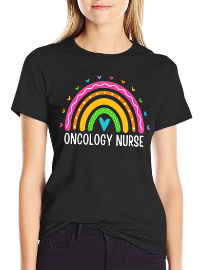 Oncology Nurse Rainbow Heart T-Shirt
