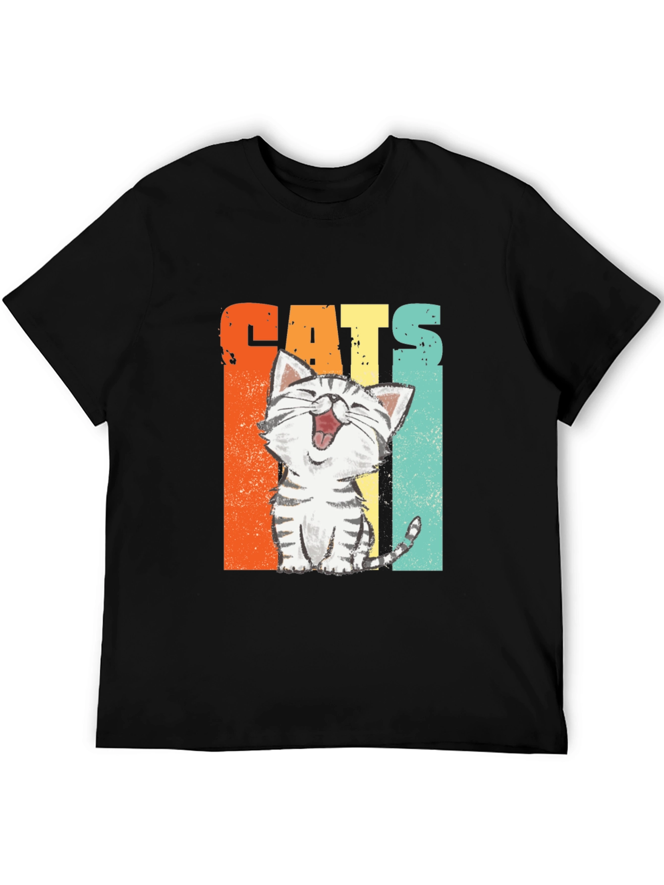 Funny Cats Graphic Tee - Retro Style Unisex T-Shirt