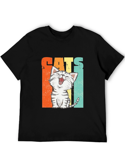 Funny Cats Graphic Tee - Retro Style Unisex T-Shirt