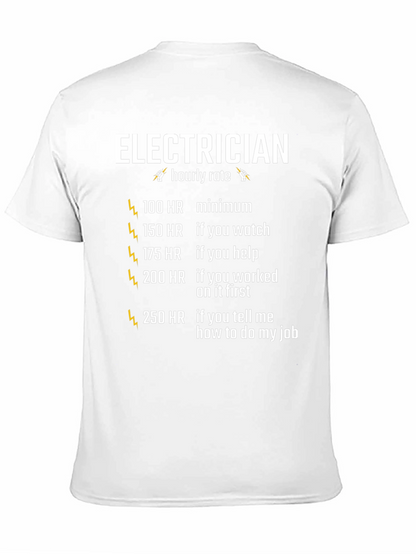 Electrician Hourly Rate Graphic Tee - Funny Electrician Shirt