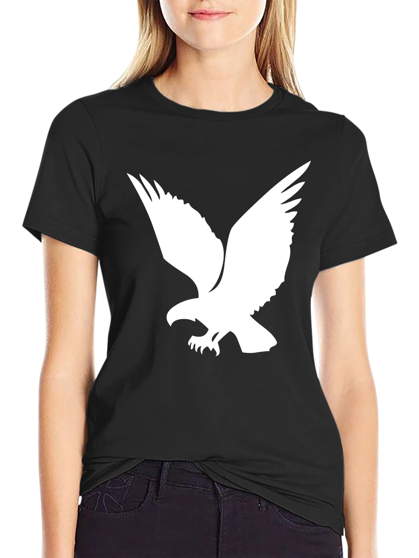 Black T-Shirt with Eagle Graphic