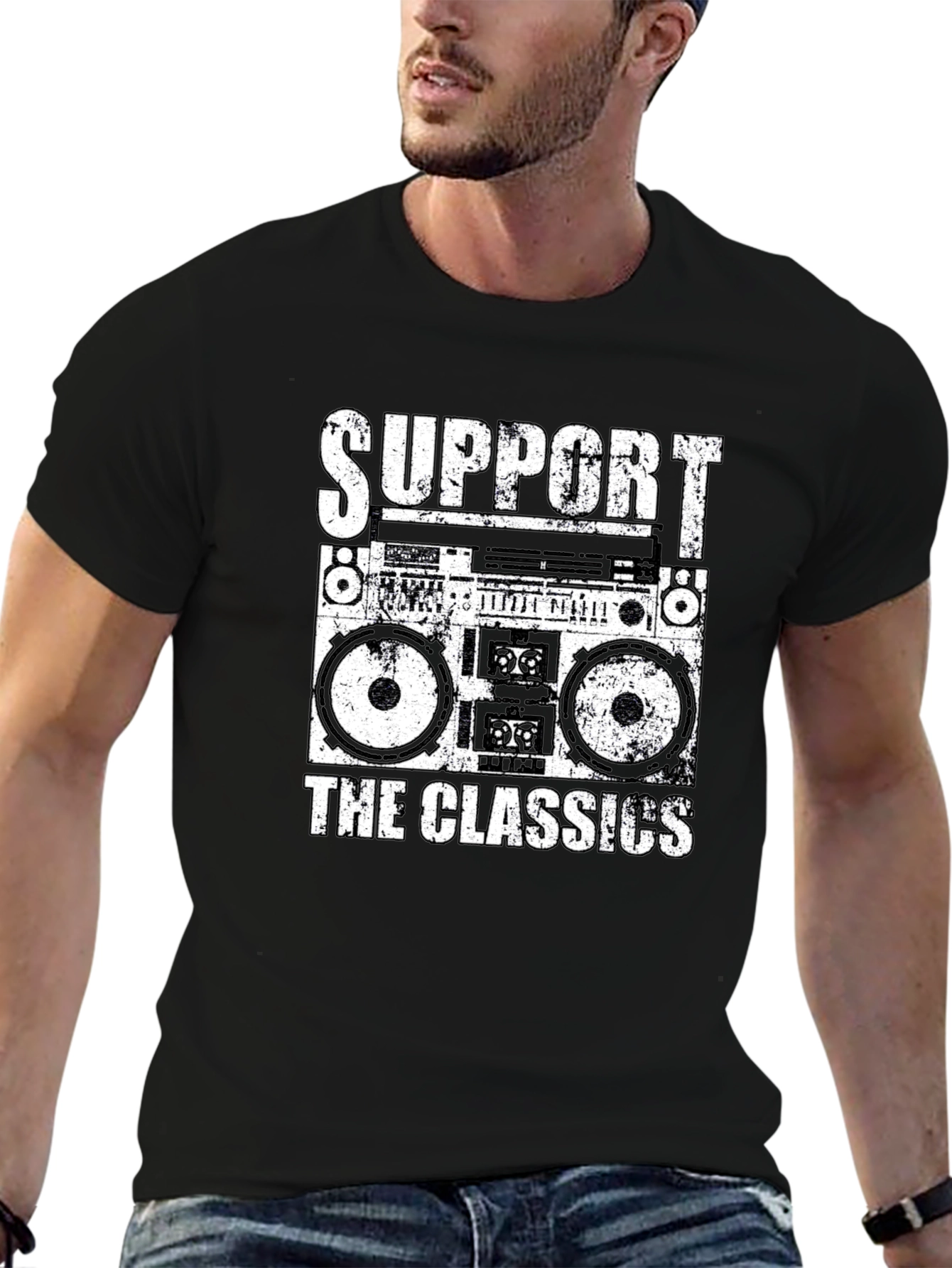 Retro Boombox T-Shirt - Support the Classics!