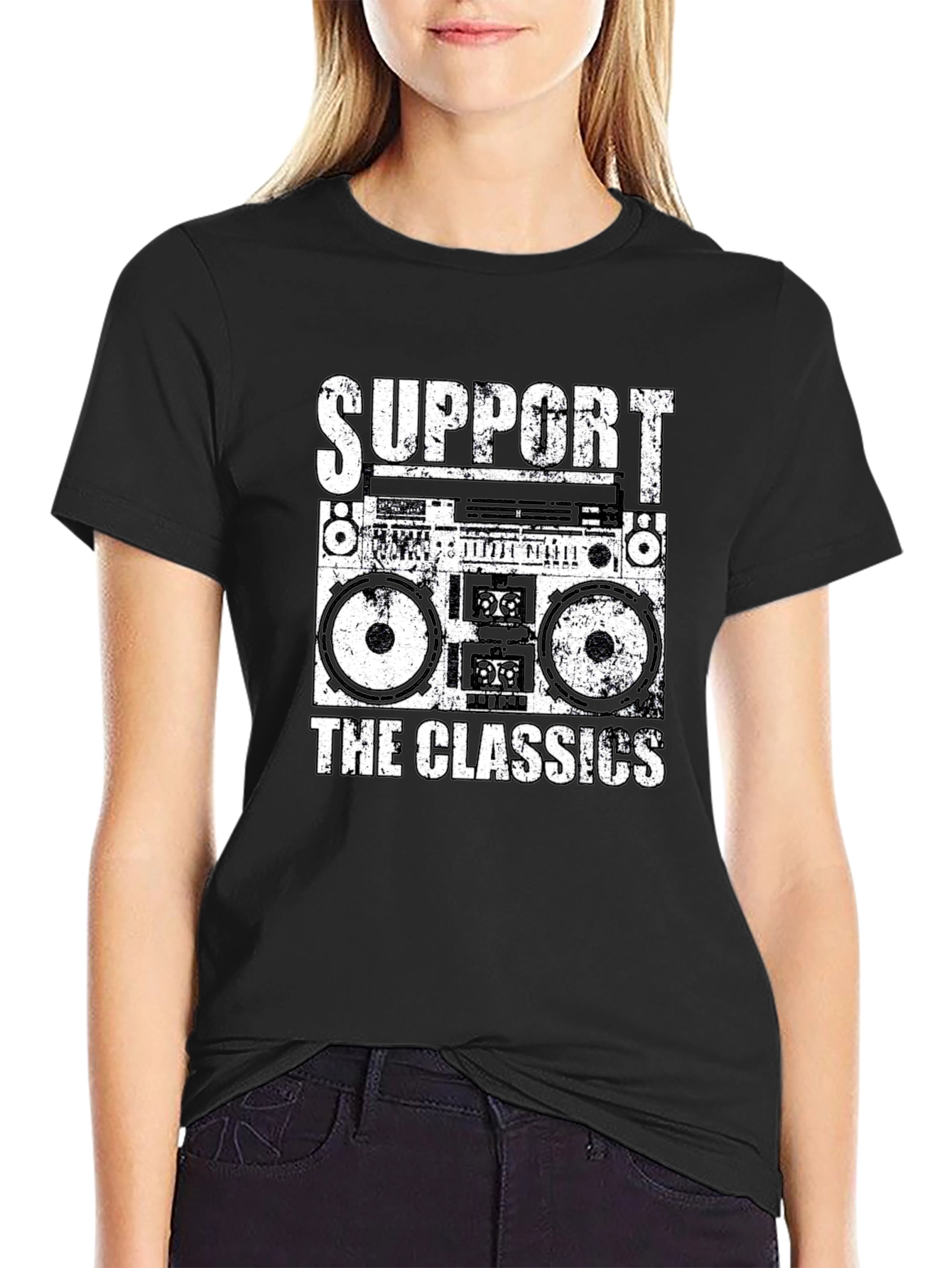 Retro Boombox T-Shirt - Support the Classics!