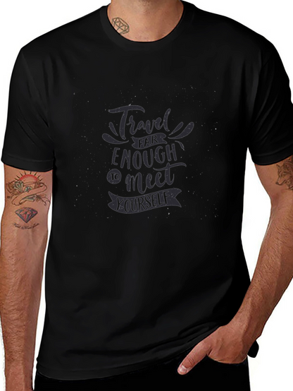 Travel Far Enough Graphic Tee - Soft Black Shirt