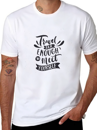 Travel Far Enough Graphic Tee - Soft Black Shirt