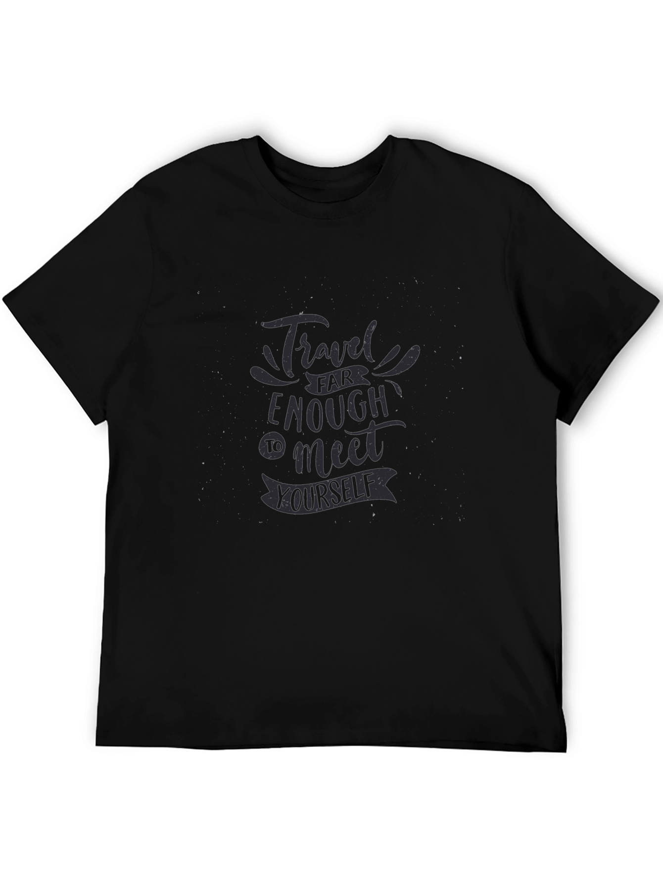 Travel Far Enough Graphic Tee - Soft Black Shirt