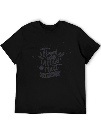 Travel Far Enough Graphic Tee - Soft Black Shirt