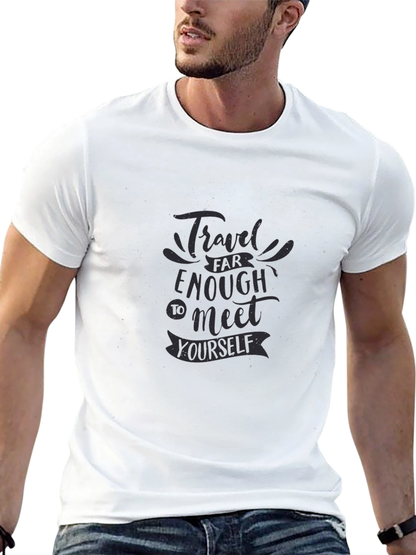 Travel Far Enough Graphic Tee - Soft Black Shirt