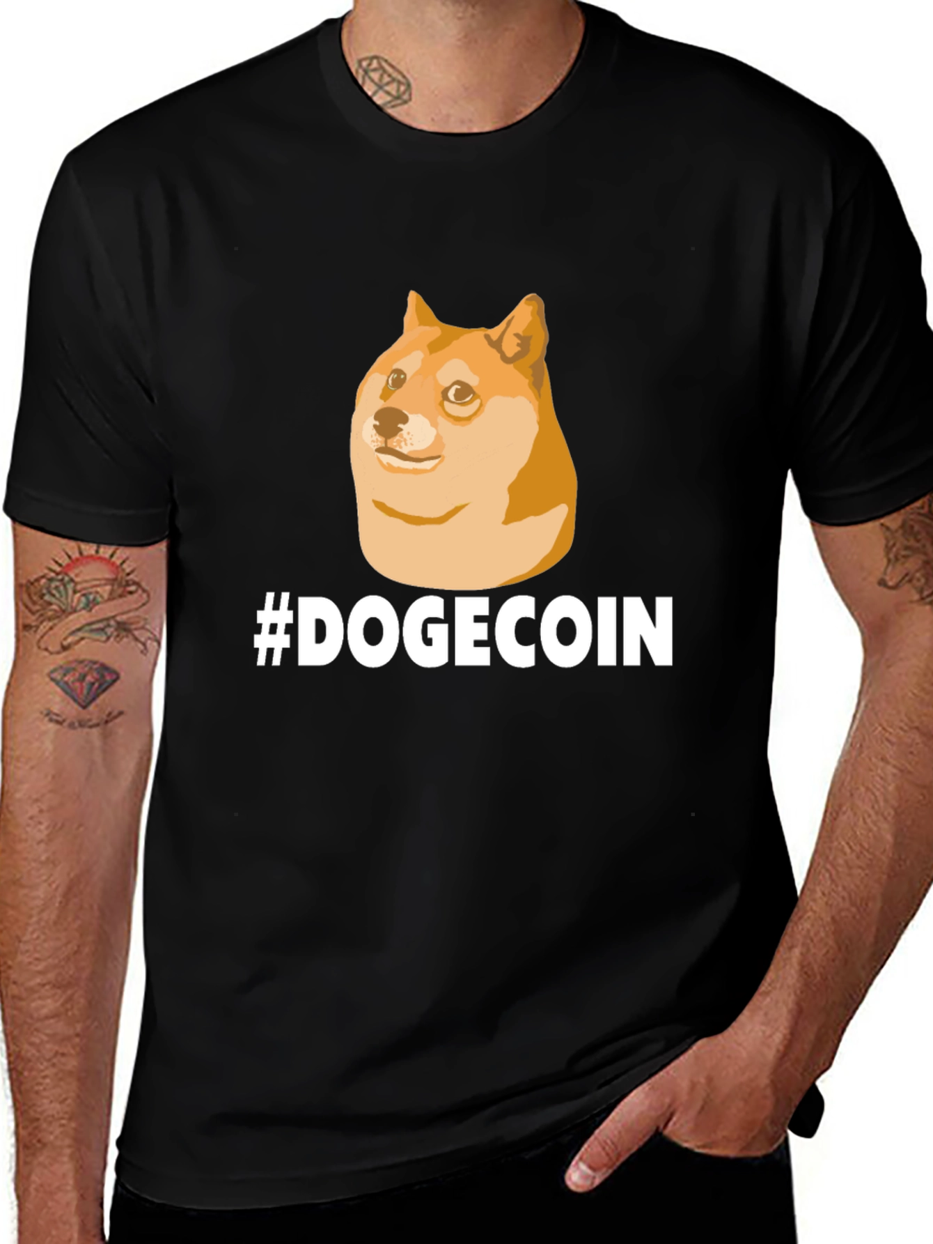 DogeCoin T-Shirt - Black Crypto Meme Tee