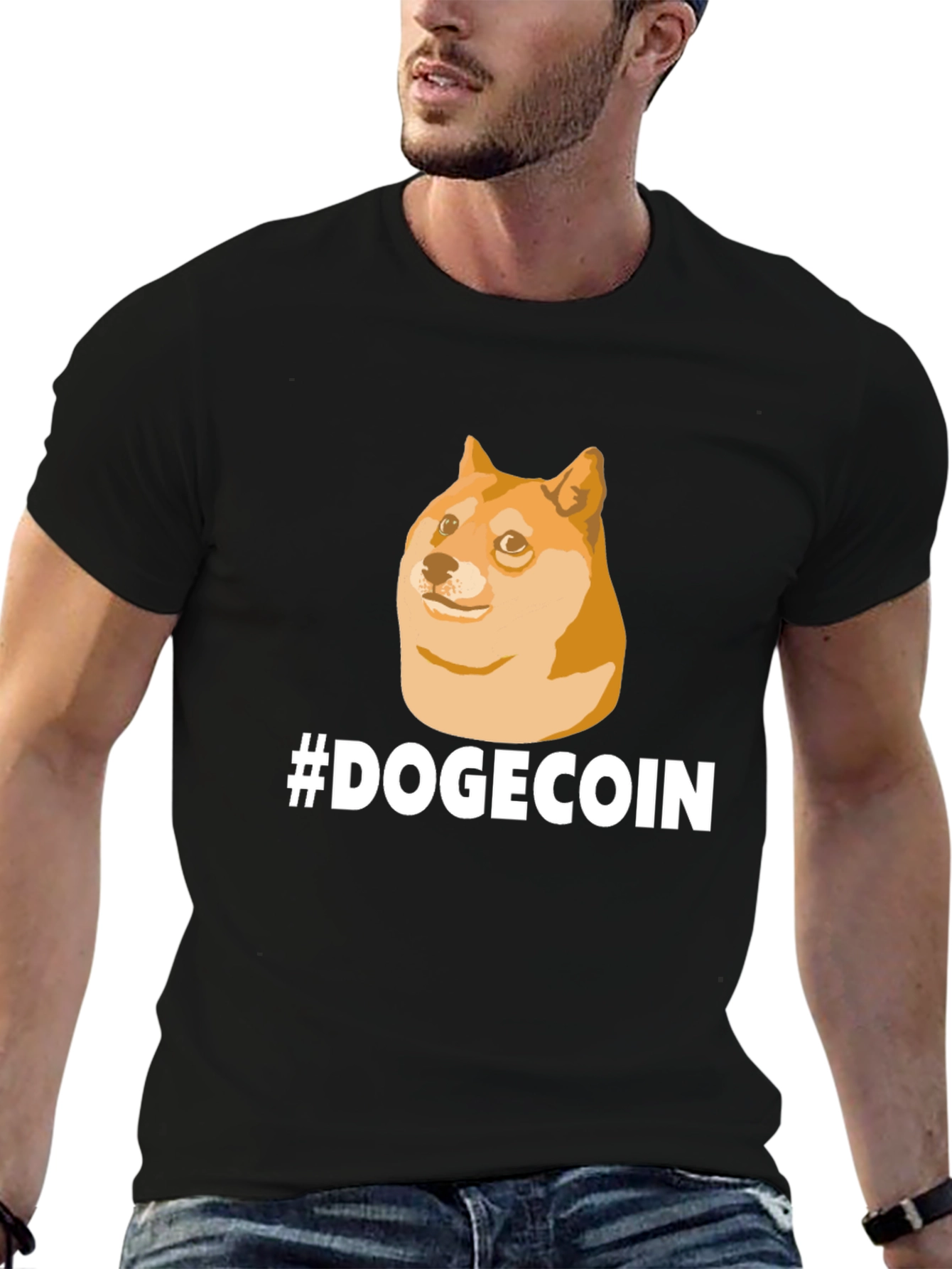 DogeCoin T-Shirt - Black Crypto Meme Tee