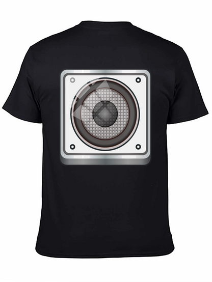 Speaker Graphic Print Black T-Shirt
