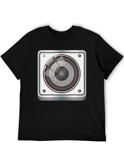 Speaker Graphic Print Black T-Shirt