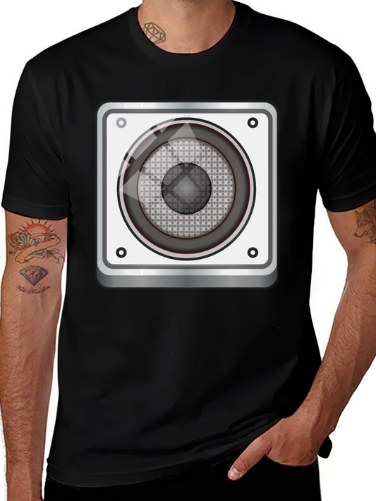 Speaker Graphic Print Black T-Shirt