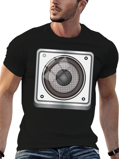 Speaker Graphic Print Black T-Shirt