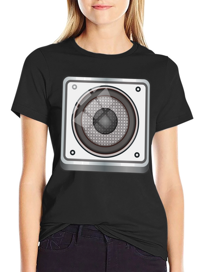 Speaker Graphic Print Black T-Shirt