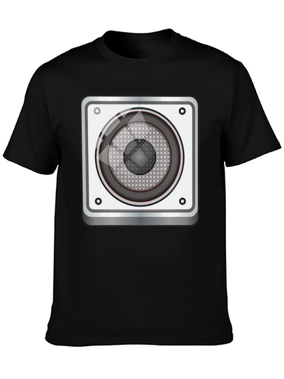 Speaker Graphic Print Black T-Shirt