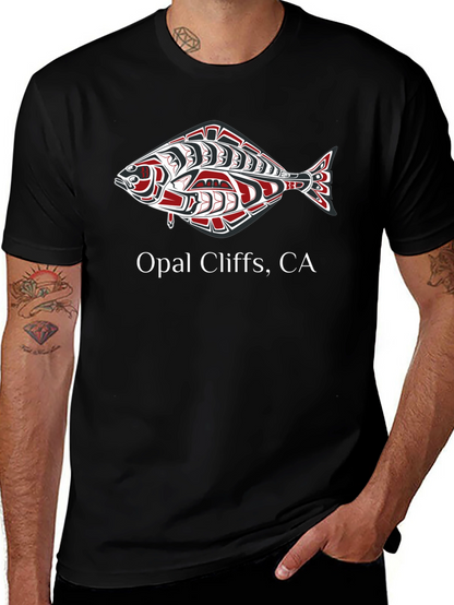 Opal Cliffs CA Fish Graphic T-Shirt