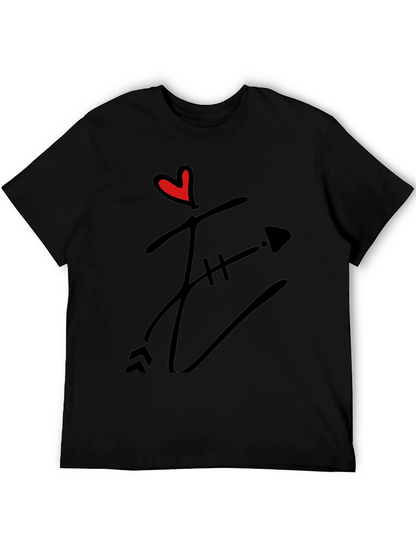 Heart & Arrow Graphic Black T-Shirt