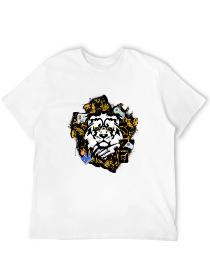 Gaming Lion Graphic T-Shirt - Black