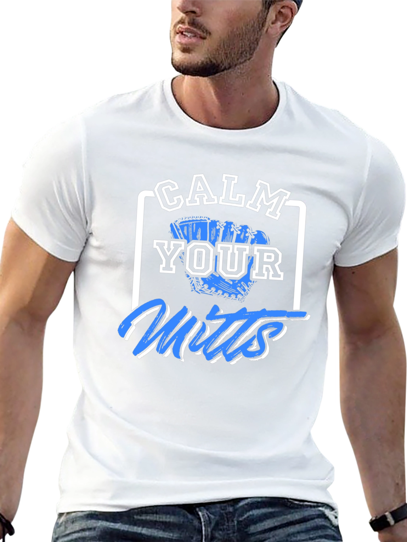Calm Your Mitts Graphic T-Shirt - Baseball Fan Apparel