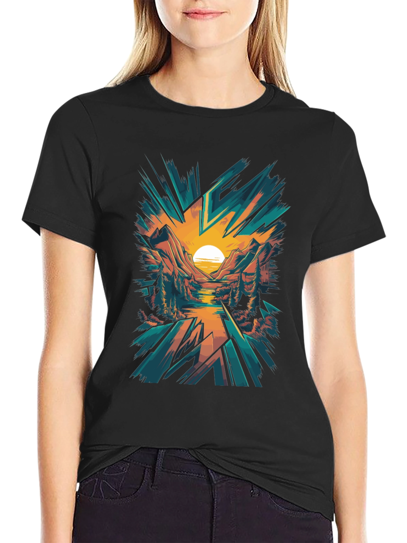 Sunset Mountain Graphic Tee - Nature Inspired Design