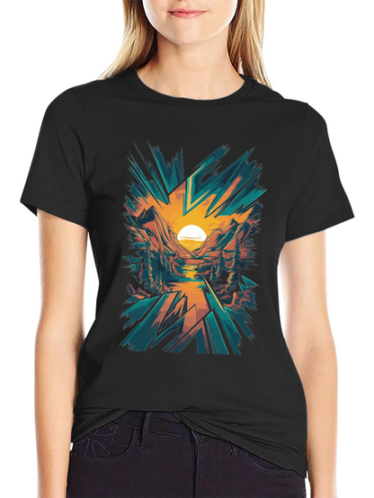 Sunset Mountain Graphic Tee - Nature Inspired Design
