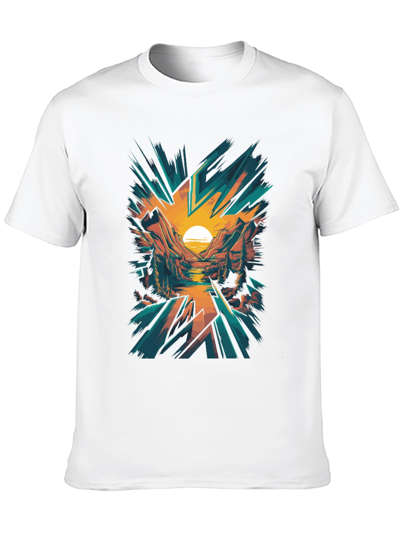 Sunset Mountain Graphic Tee - Nature Inspired Design