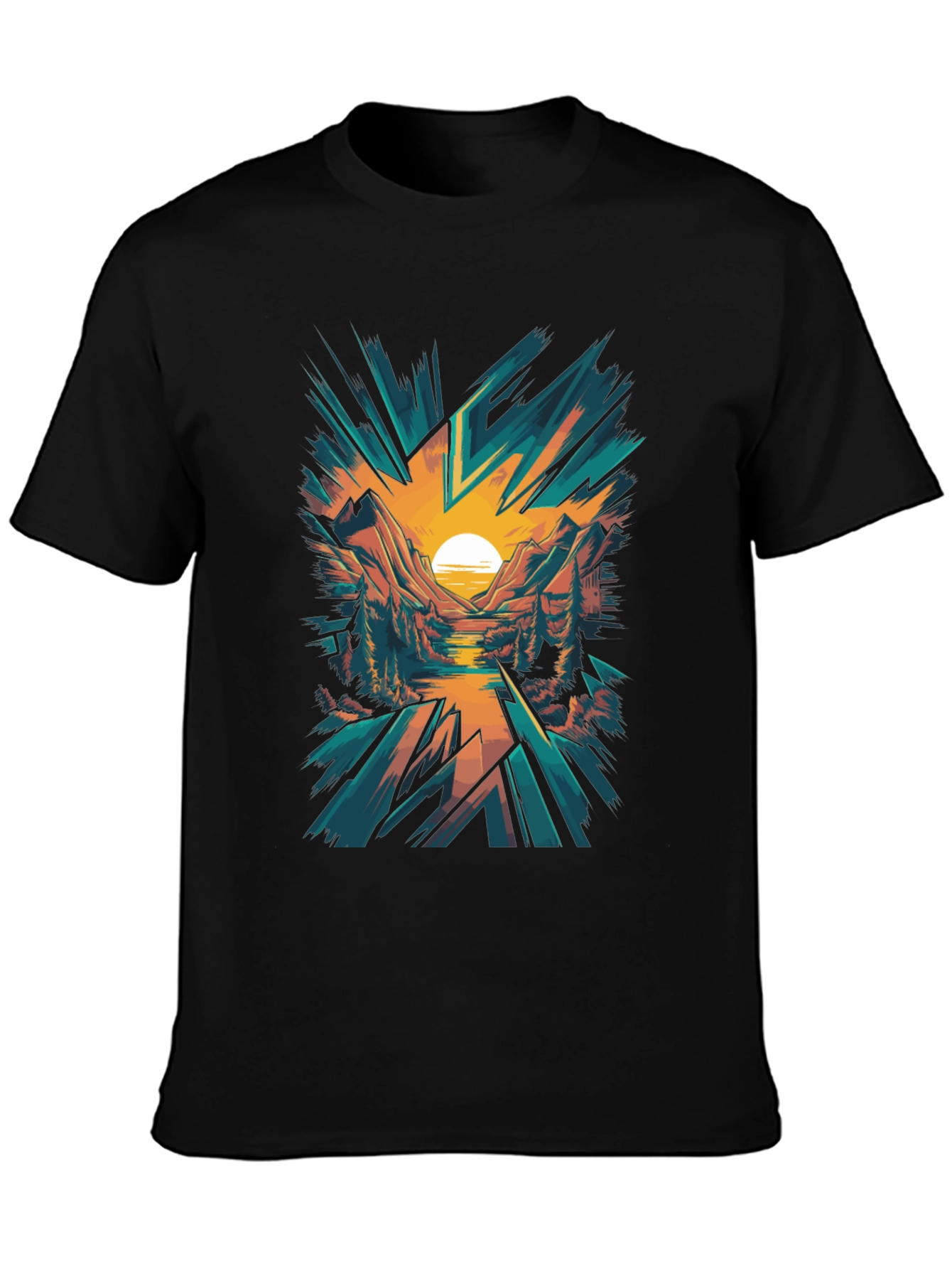 Sunset Mountain Graphic Tee - Nature Inspired Design