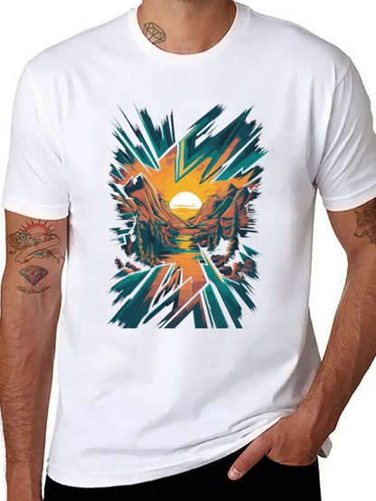 Sunset Mountain Graphic Tee - Nature Inspired Design