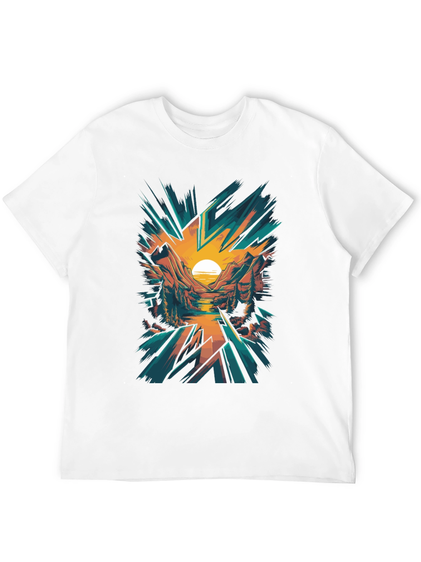 Sunset Mountain Graphic Tee - Nature Inspired Design
