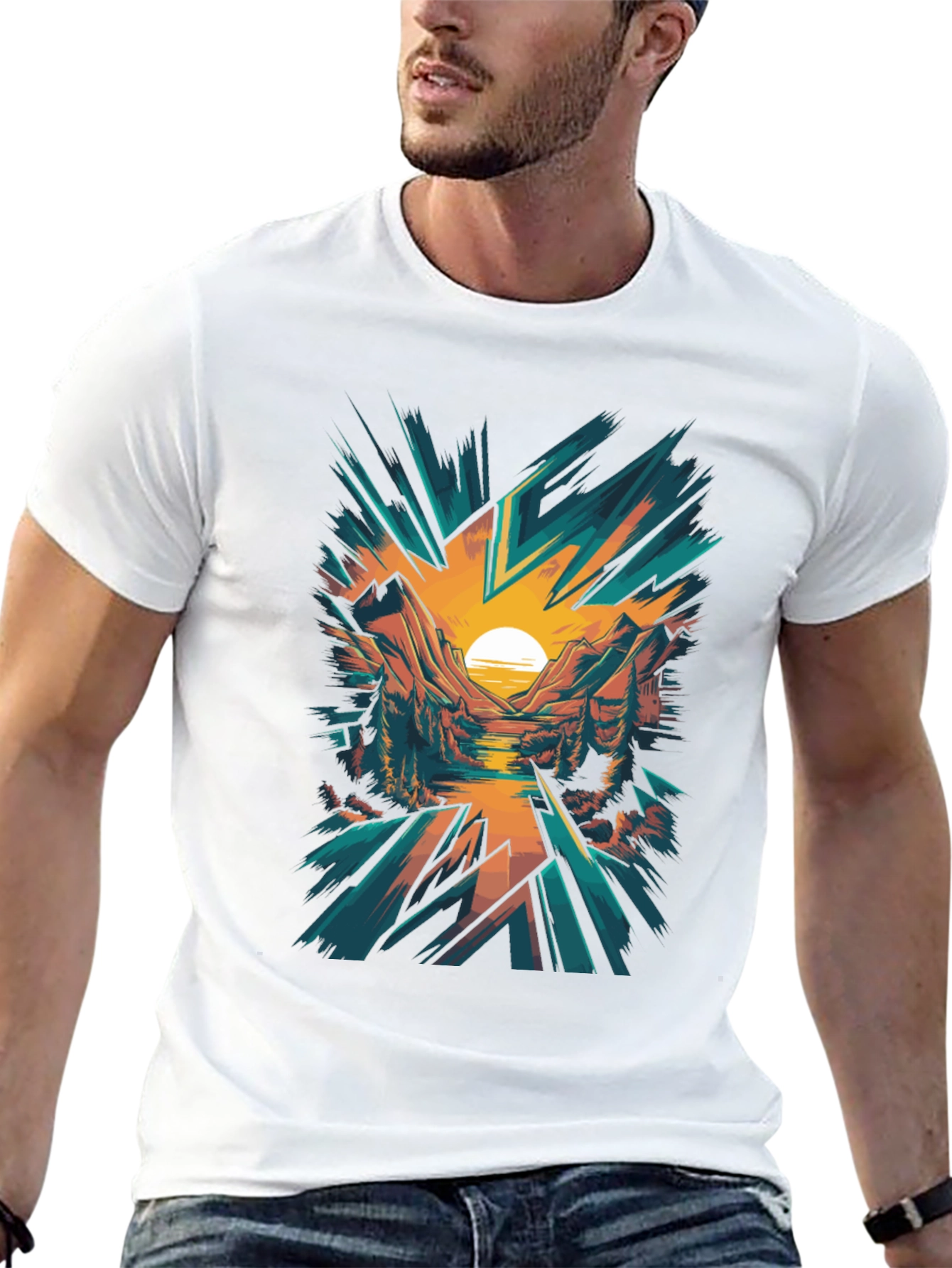 Sunset Mountain Graphic Tee - Nature Inspired Design