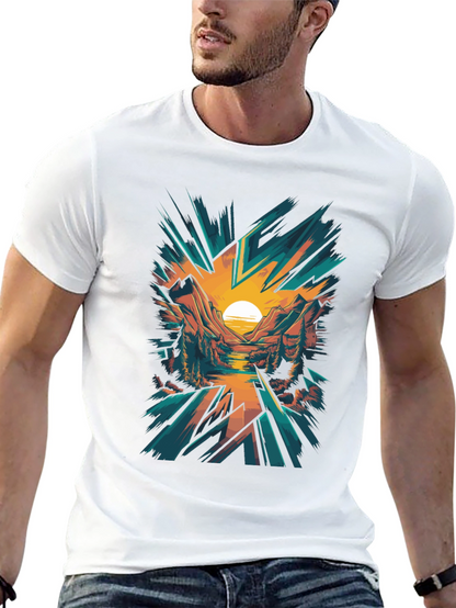 Sunset Mountain Graphic Tee - Nature Inspired Design