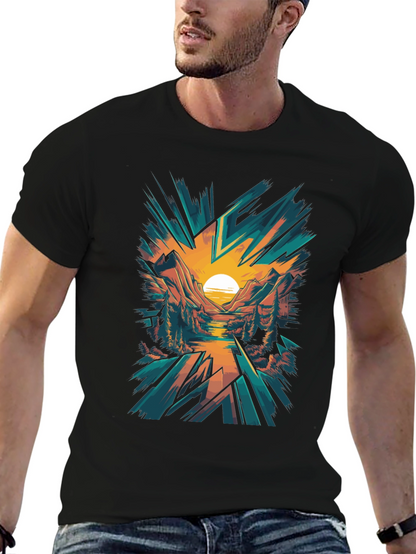 Sunset Mountain Graphic Tee - Nature Inspired Design