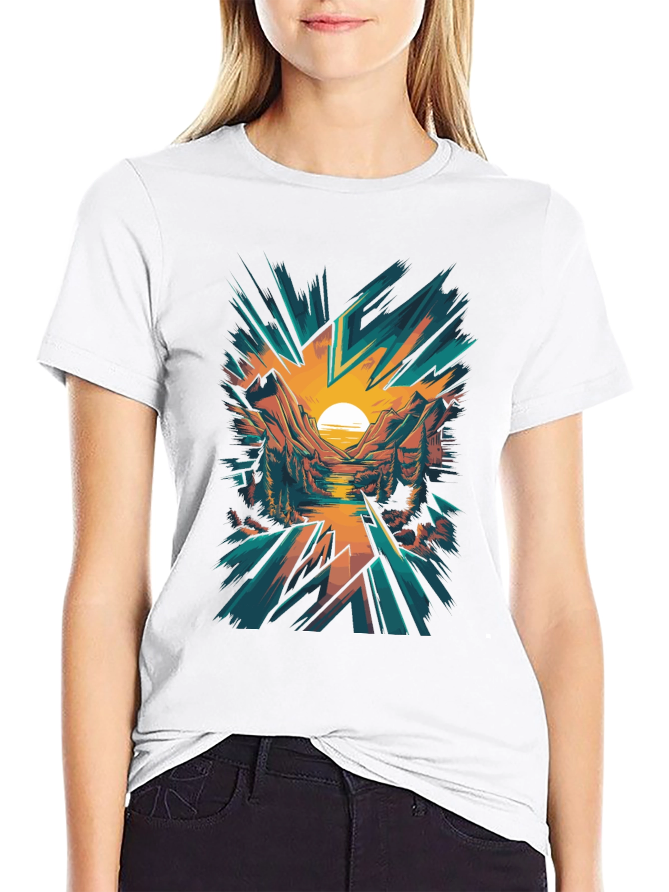 Sunset Mountain Graphic Tee - Nature Inspired Design