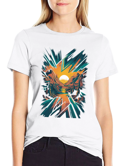 Sunset Mountain Graphic Tee - Nature Inspired Design