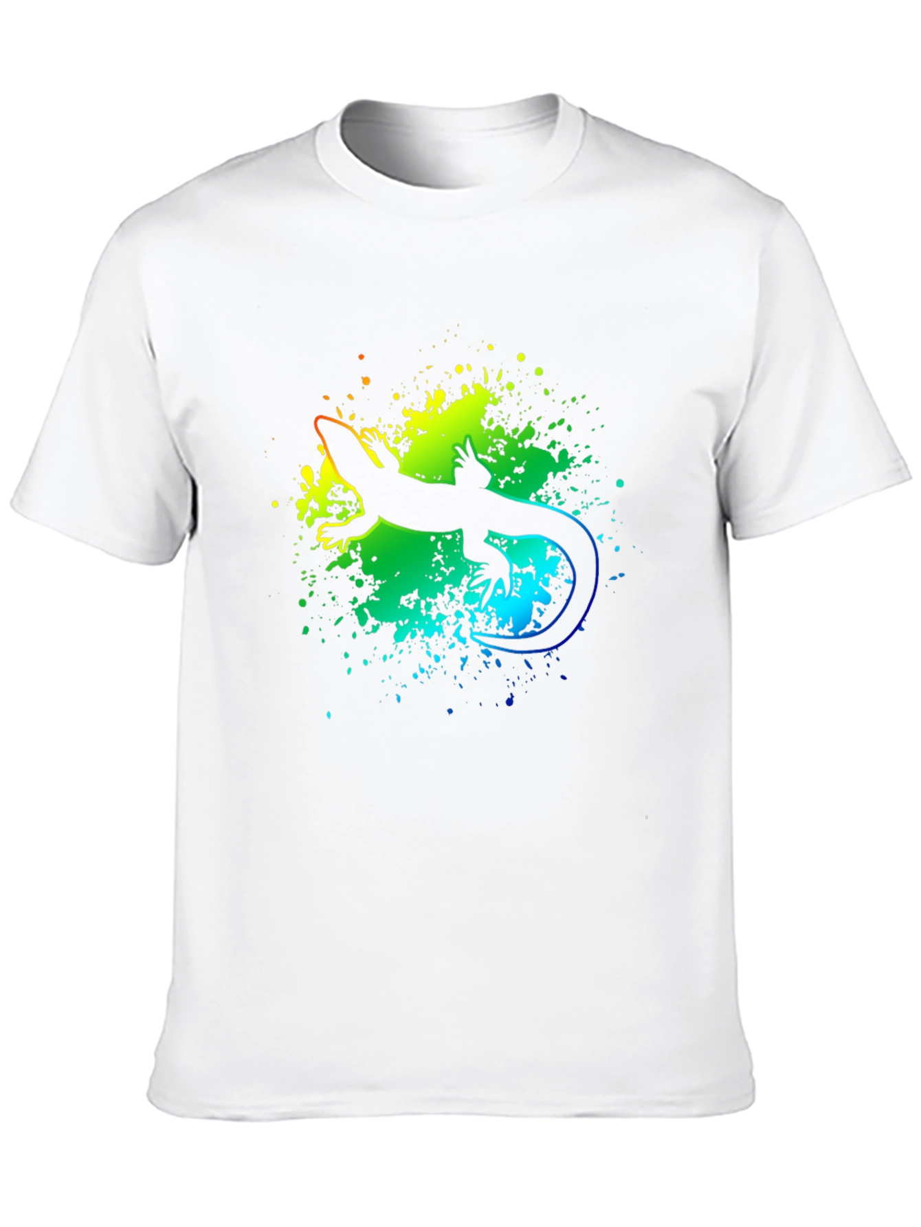 Vibrant Lizard Graphic Tee - Black Cotton