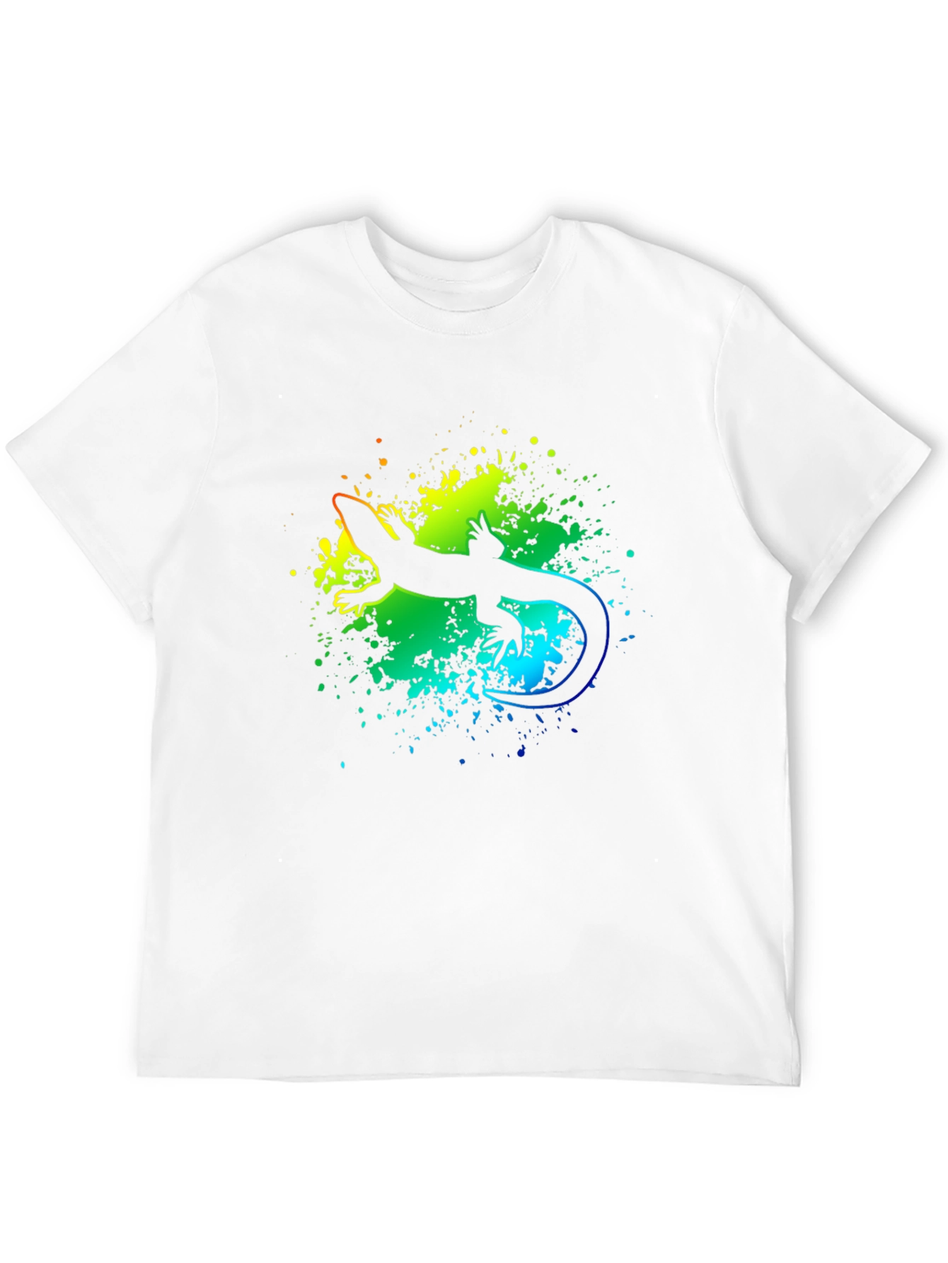Vibrant Lizard Graphic Tee - Black Cotton