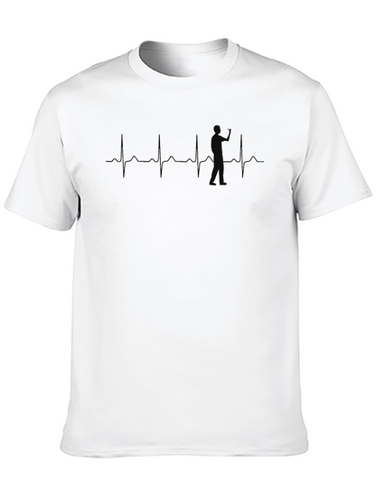 Heartbeat Disc Golf T-Shirt - Black Graphic Tee