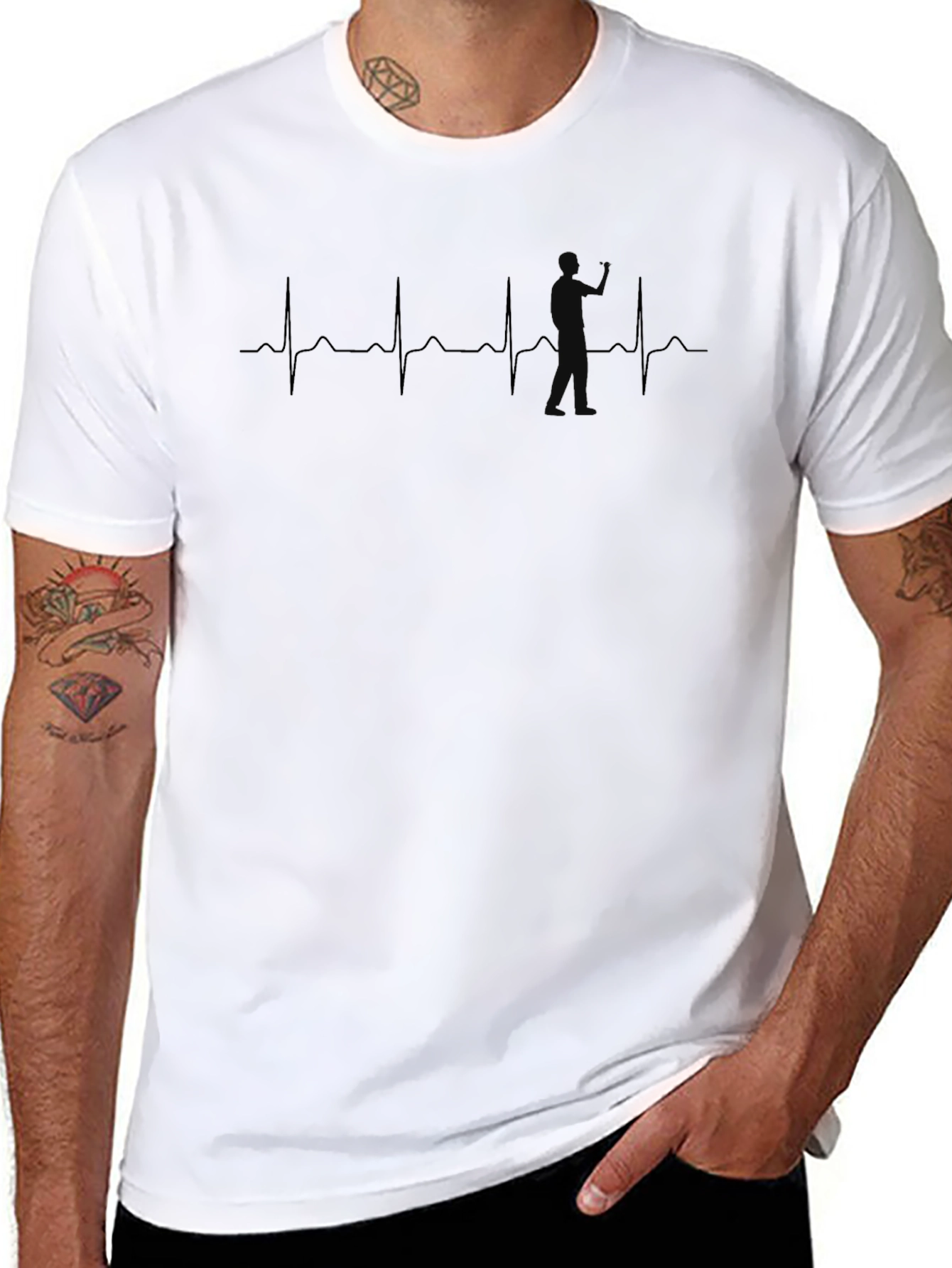 Heartbeat Disc Golf T-Shirt - Black Graphic Tee