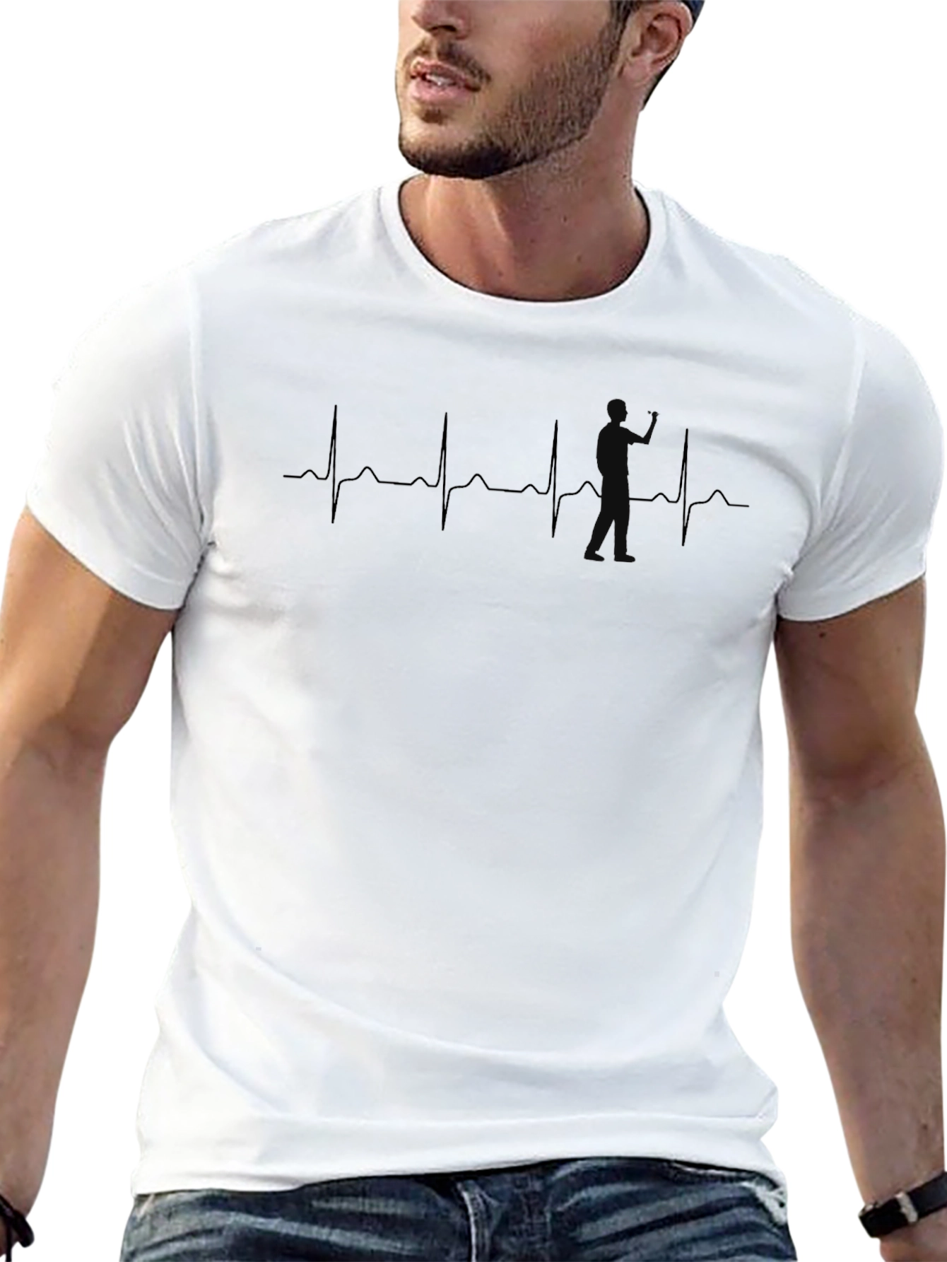 Heartbeat Disc Golf T-Shirt - Black Graphic Tee