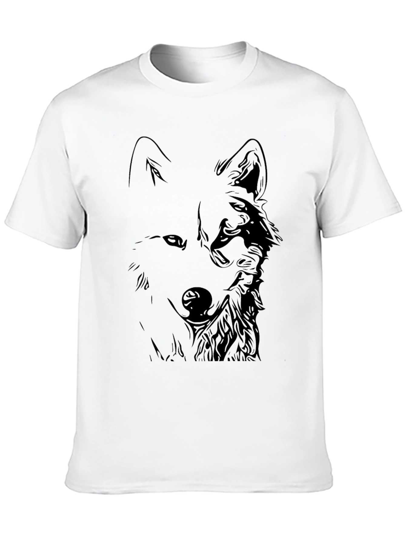 Black Wolf Graphic Tee - Stylish Mens T-Shirt