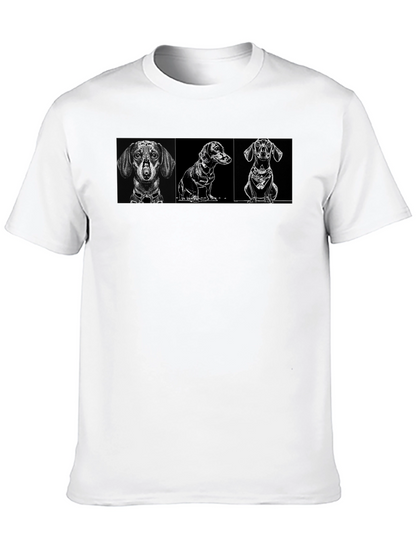 Dachshund Dog Breed Graphic Print Black T-Shirt