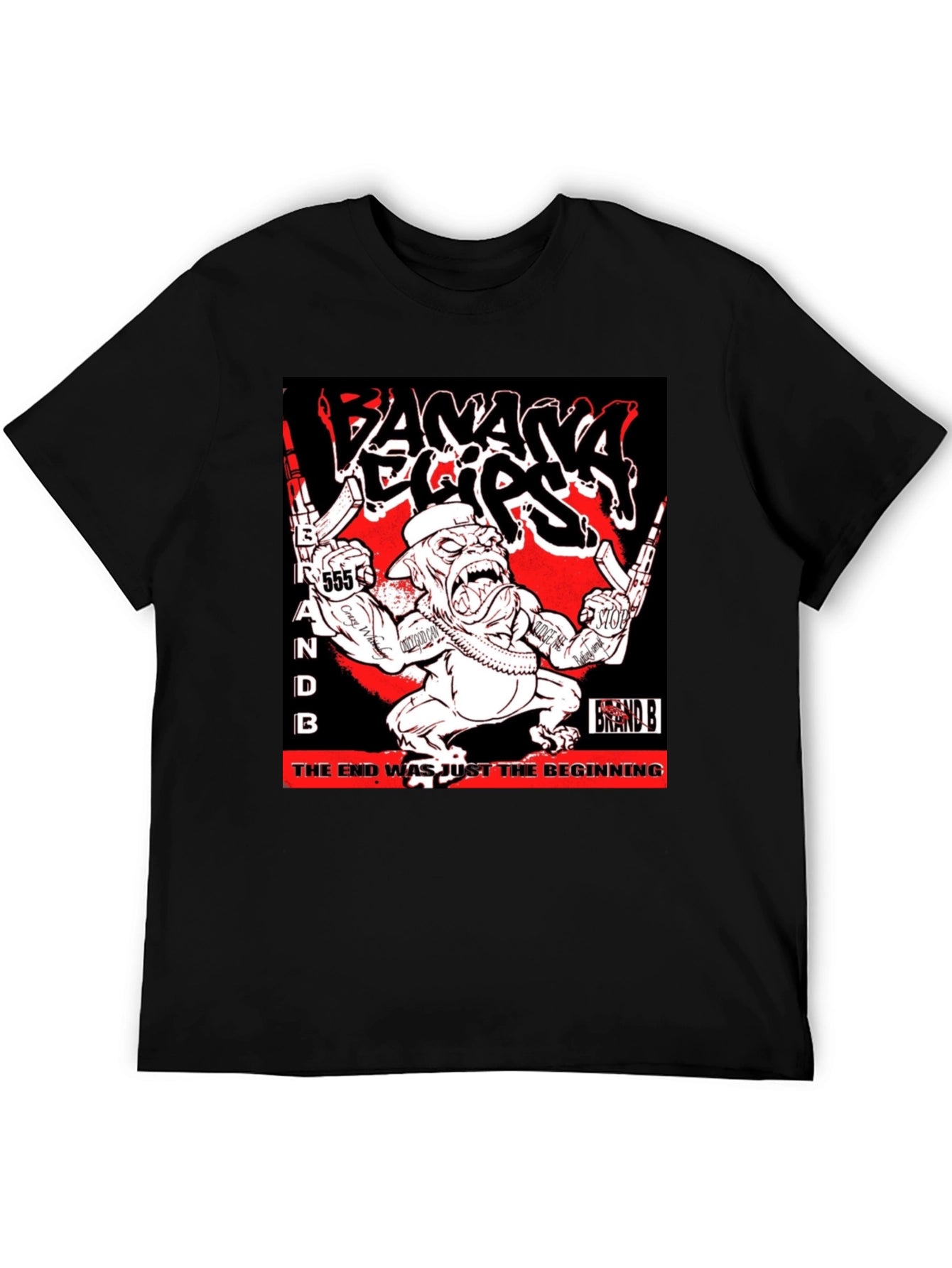 Banana Eclipse Graphic Print T-Shirt - Black