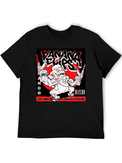Banana Eclipse Graphic Print T-Shirt - Black