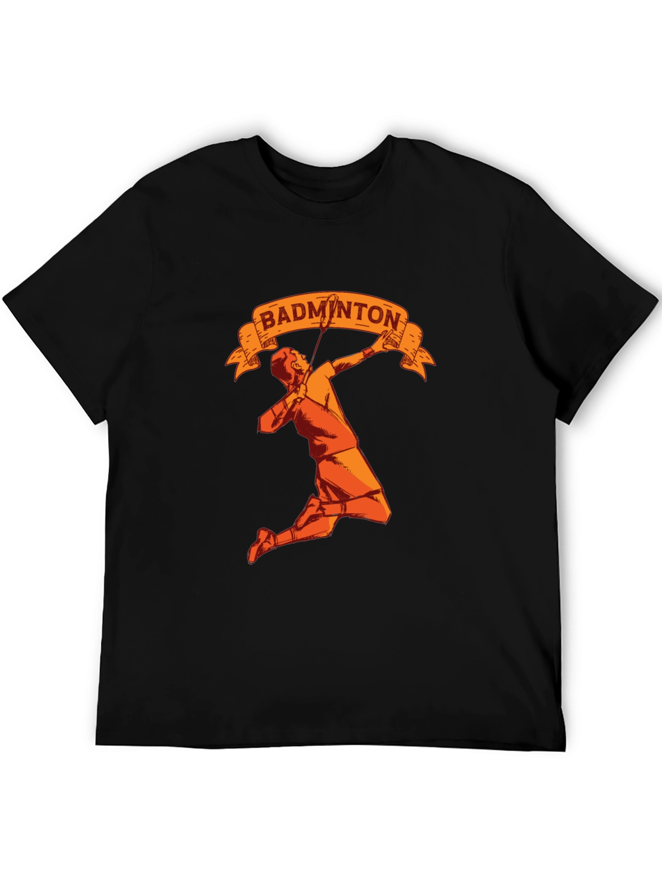 Badminton Player Graphic Tee - Sporty Black T-Shirt