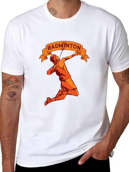 Badminton Player Graphic Tee - Sporty Black T-Shirt