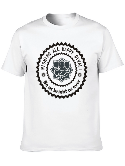 Diwali Ganesha Graphic Tee - Wishing All Happy Diwali