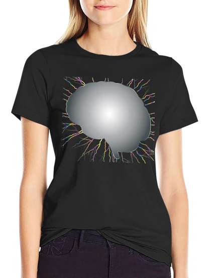 Brain Power Graphic Tee - Black Cotton T-Shirt