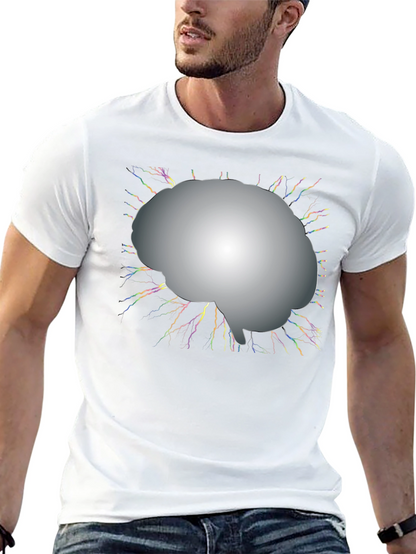 Brain Power Graphic Tee - Black Cotton T-Shirt